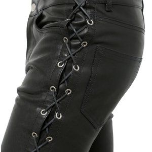 RUBIO LEATHER LACE UP SIDE PANTS